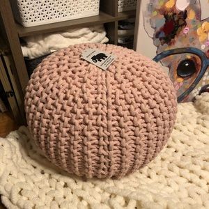 NWT Knitted Pouf Ottoman Pink